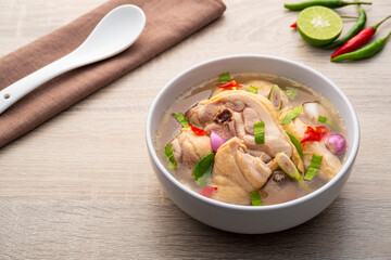 Tom yum Gai,Clear soup with Chicken,hot and sour taste,asian food