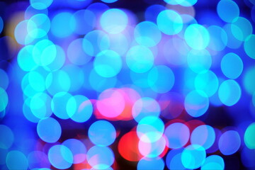 Abstract blue lights bokeh background	