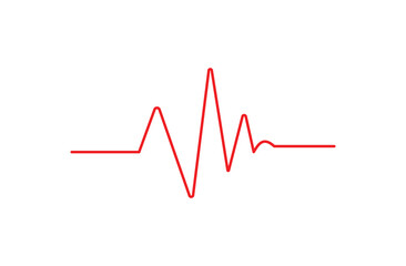 Electrocardiography heartbeat line monitor isolated on white background. EKG cardio line red symbol. Medical and Healthy concept. Heartbeat pulse vector. Vector illustration. Eps file 61.