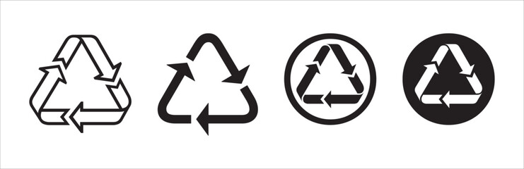 set of recycling icons. recycle logo symbol. vector illustration
