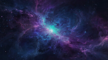 Cosmic nebula purple blue starry night space