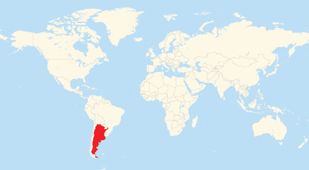 Location map of Argentina in South America