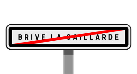 Panneau de sortie Brive-la-Gaillarde, Corr&egrave;ze, Nouvelle-Aquitaine

