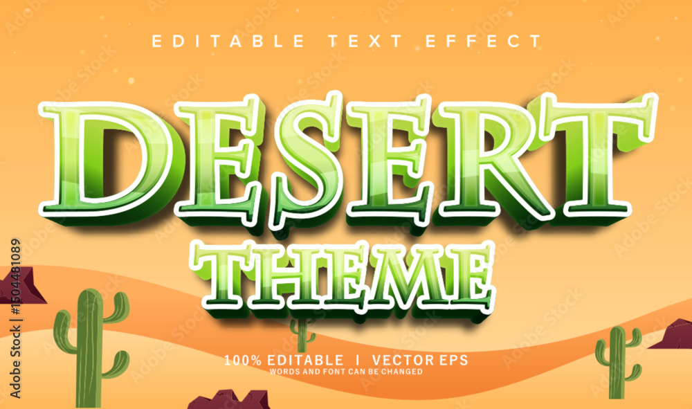 Aufkleber desert theme vector text effect with modern style design