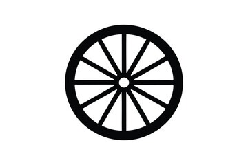 wagon wheel silhouette on white background