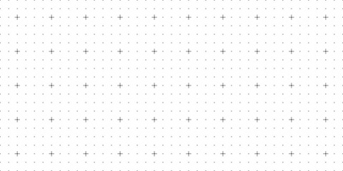Seamless square grid texture, grid line paper sheet with crosses and lines, blank grid sheet for technology, drawing and architecture draft, texture of square graph paper, notebook pattern - vector