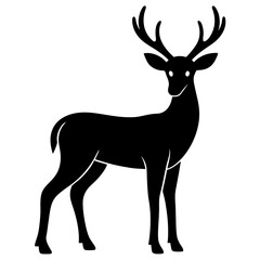 AI Generated Deer Vector Silhouette Isolate White Background