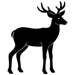 AI Generated Deer Vector Silhouette Isolate White Background