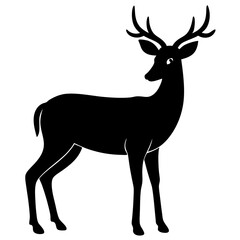 Fototapeta premium AI Generated Deer Vector Silhouette Isolate White Background