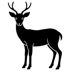 Obraz premium AI Generated Deer Vector Silhouette Isolate White Background