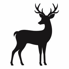 Obraz premium AI Generated Deer Vector Silhouette Isolate White Background