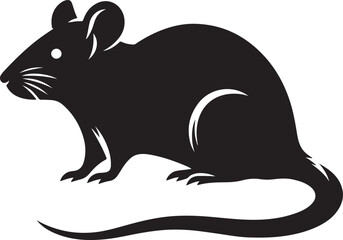 Rat Black Silhouette Vector, Urban Rodent Clipart & Creepy Animal Design