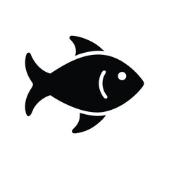 A black cartoon fish silhouette with sharp teeth.
