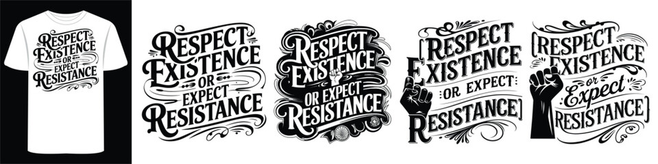 Political Activism & Feminist Empowerment Posters with Hand-Drawn Typography