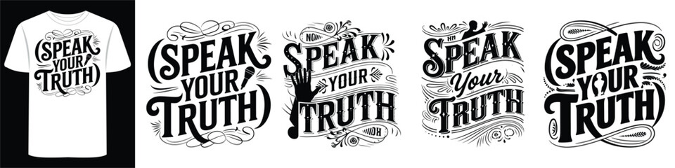 Girl Power & Feminist Floral Typography Stickers and Apparel Designs