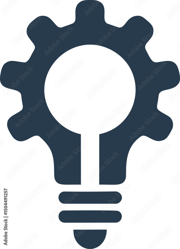 Aufkleber light bulb and gear icon symbolizing innovation and idea generation. vector illustration