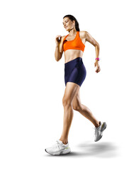 Sports transparent background. Runner on the start. Isolated scene. 