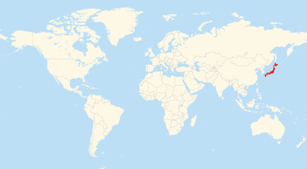 Location map of Japan in Asia