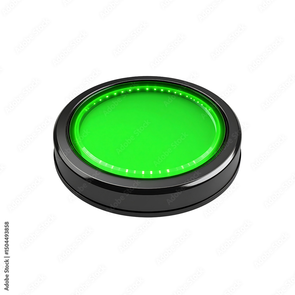 Aufkleber glowing green button modern technology interface on transparent background ui ux
