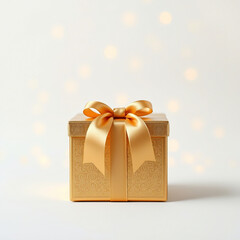 A beautiful golden gift box design with a white background color.