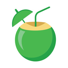 Fresh Coconut Drink iIlustration Art Work