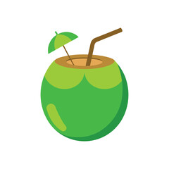 coconut cocktail illustration art work