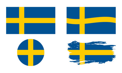 Sweden flag in different shapes
