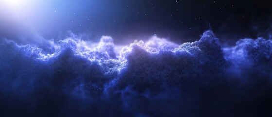 Obraz premium Futuristic cosmic waves in space with starry sky