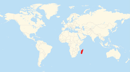 Location map of Madagascar in Africa