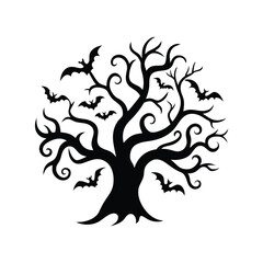 silhouette of a tree halloween, Halloween tree
