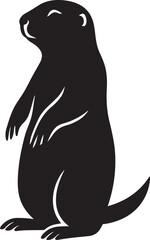 Prairie dog black silhouette shape, Minimal prairie dog animal art