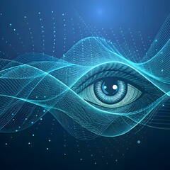 4k resolution of digital eye wave lines stock back