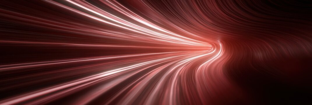 Futuristic light trails on abstract roadway at night