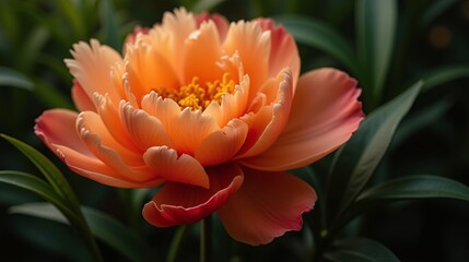 Fototapeta premium A vibrant, eloquently blossomed peony.