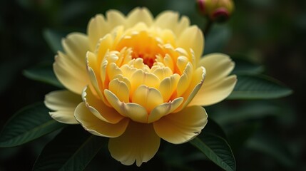 A radiant yellow flower blooms gracefully.