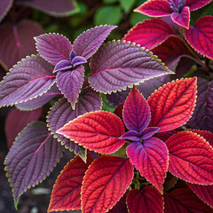 a purple and red leafed plant with purple leaves
