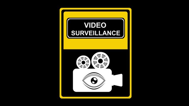 animation video surveillance poster concept icon, on a transparent background with alpha channel set to zero