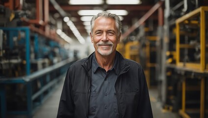 Experience shows in the gentle smile of the manager amid heavy machinery.







