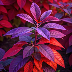 a purple and red leafed plant with purple leaves
