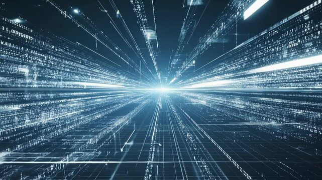 Abstract Digital Tunnel Data Stream Visualization