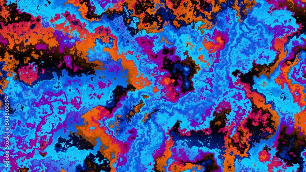 Poster Looped grunge background pattern movement Visualization similar to clouds moving and changing colors and futuristic beautiful and interesting. 3d animation