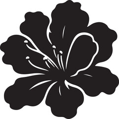 Fototapeta premium Azalea Flower Black Silhouette Vector, Botanical Clipart & Elegant Floral Design