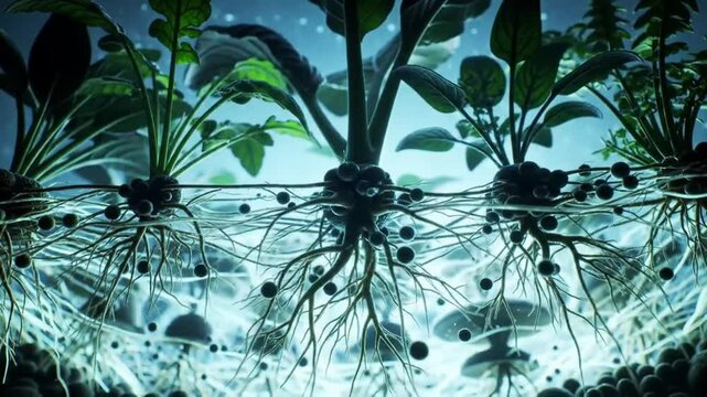 Plants Thrive With Extensive Root System In Hydroponic Setup