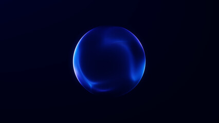 Minimalist blue glowing sphere with elegant energy texture and futuristic gradient. Ideal for branding, digital design, hi-tech or abstract presentations.