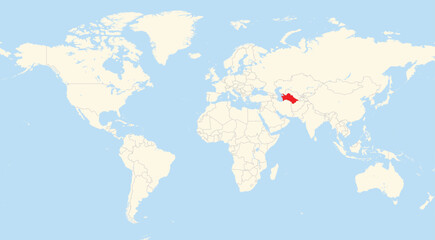 Location map of Turkmenistan in Asia