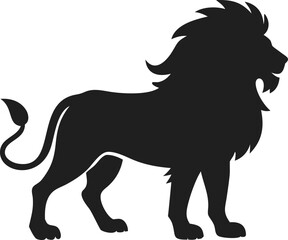 Black lion silhouette safari animal big cat wild predator strong powerful