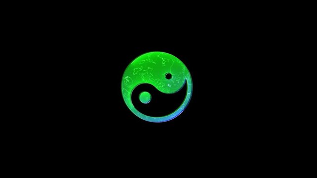 Green and blue color saber animation video online typing on black background.