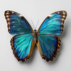 Vivid Blue Butterfly Macro: A Rare Tropical Specimen for Entomological Wall Decor and Educational Scientific Illustrations