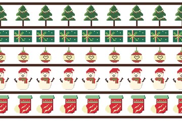 Set of Christmas design pattern background, cute seasonal festive style. Christmas decoration.