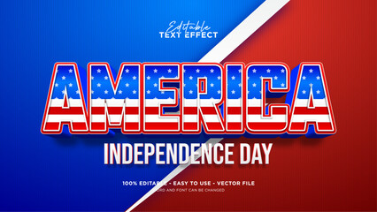 American Independence Day text effect, 4th of July text style effect vector template